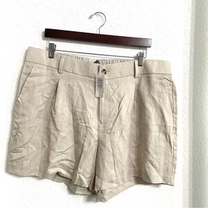 NWT Torrid Womens Shorts Beige Studio Linen Elastic Back Waist Plus Size 20